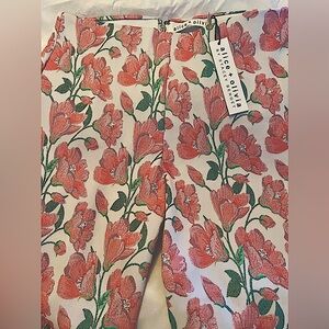 Alice and Olivia Floral Brocade Hi-Low Pants